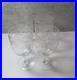 Vintage Cleo St Louis Etched Crystal Stemmed Wine Glasses Goblets Set of 6 RARE