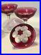 Vintage Cranberry Gevaert Val St. Lambert Crystal Champagne Glasses Set of 10