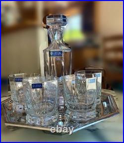 Vintage Cristal de Sevres French Crystal Rohan Decanter and 4 DOFs Set Vintage Cristal de Sevres French Crystal Rohan Decanter and 4 DOFs Set
