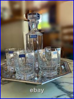 Vintage Cristal de Sevres French Crystal Rohan Decanter and 4 DOFs Set Vintage Cristal de Sevres French Crystal Rohan Decanter and 4 DOFs Set