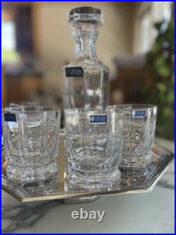 Vintage Cristal de Sevres French Crystal Rohan Decanter and 4 DOFs Set Vintage Cristal de Sevres French Crystal Rohan Decanter and 4 DOFs Set