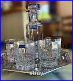 Vintage Cristal de Sevres French Crystal Rohan Decanter and 4 DOFs Set Vintage Cristal de Sevres French Crystal Rohan Decanter and 4 DOFs Set