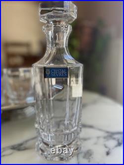 Vintage Cristal de Sevres French Crystal Rohan Decanter and 4 DOFs Set Vintage Cristal de Sevres French Crystal Rohan Decanter and 4 DOFs Set