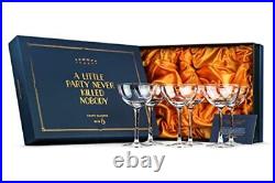 Vintage Crystal Champagne Coupe Glasses Set Of 6 45 Oz Classic Cocktail Glasswar
