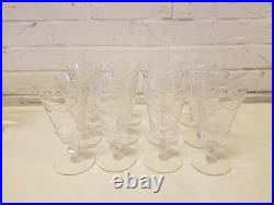 Vintage Crystal Glass Set of 12 Clear Decorative Footed Tumblers