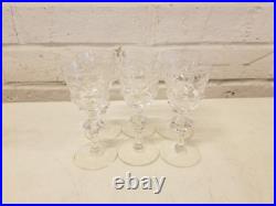 Vintage Crystal Glass Set of 6 Clear Decorative Sipping / Tasting Glasses