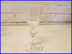 Vintage Crystal Glass Set of 6 Clear Decorative Sipping / Tasting Glasses