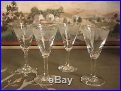 Vintage Crystal Glasses Set of 25 Lined Etched Art Deco