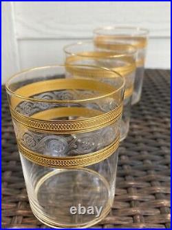 Vintage Crystal Gold Band Rimmed Glassware Low ball (set of 6)