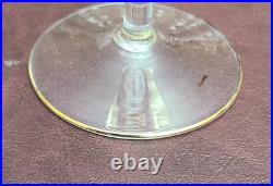 Vintage Crystal Large Goblet Gold Etched & Banded Stemware Set of 11