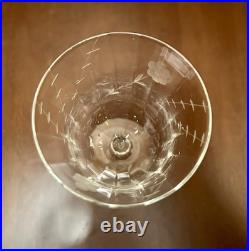 Vintage Crystal Wine Glasses 7 3/4 WithEtched Floral & Leaf Design, Set Of 7