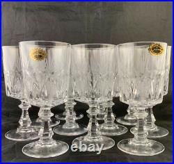Vintage Crystal Wine/water/cocktail Glass Set 11 Thumbprint Fan Pattern Stemware