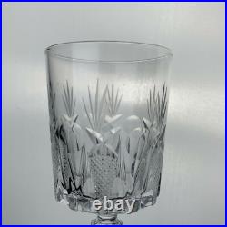 Vintage Crystal Wine/water/cocktail Glass Set 11 Thumbprint Fan Pattern Stemware