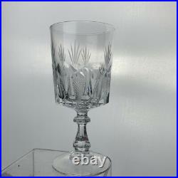 Vintage Crystal Wine/water/cocktail Glass Set 11 Thumbprint Fan Pattern Stemware