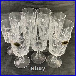 Vintage Crystal Wine/water/cocktail Glass Set 11 Thumbprint Fan Pattern Stemware