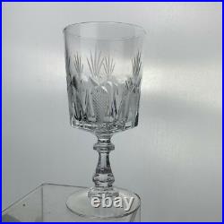 Vintage Crystal Wine/water/cocktail Glass Set 11 Thumbprint Fan Pattern Stemware