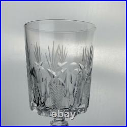 Vintage Crystal Wine/water/cocktail Glass Set 11 Thumbprint Fan Pattern Stemware