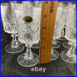 Vintage Crystal Wine/water/cocktail Glass Set 11 Thumbprint Fan Pattern Stemware