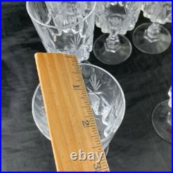Vintage Crystal Wine/water/cocktail Glass Set 11 Thumbprint Fan Pattern Stemware