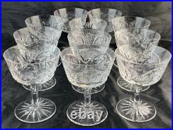 Vintage Cut Glass Or Crystal Champagne Cocktail Starburst Stemware Set 11
