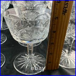 Vintage Cut Glass Or Crystal Champagne Cocktail Starburst Stemware Set 11