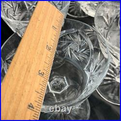 Vintage Cut Glass Or Crystal Champagne Cocktail Starburst Stemware Set 11