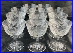 Vintage Cut Glass Or Crystal Champagne Cocktail Starburst Stemware Set 11