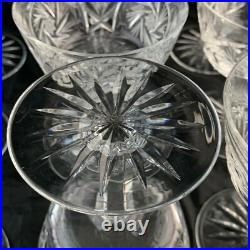 Vintage Cut Glass Or Crystal Champagne Cocktail Starburst Stemware Set 11