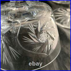 Vintage Cut Glass Or Crystal Champagne Cocktail Starburst Stemware Set 11