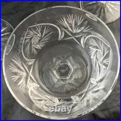 Vintage Cut Glass Or Crystal Champagne Cocktail Starburst Stemware Set 11