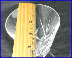 Vintage Cut Glass Or Crystal Wine/water Goblet Set 16 Criss Cross Fan Stemware