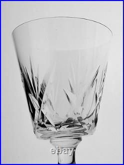 Vintage Cut Glass Or Crystal Wine/water Goblet Set 16 Criss Cross Fan Stemware