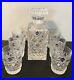 Vintage Czech Bohemia Full Lead Crystal Whiskey Decanter 6 Glass Set New in Box