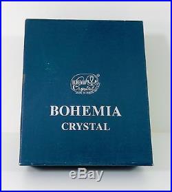 Vintage Czechoslovakia Bohemia Crystal Whiskey Set of Six Glasses Decanter