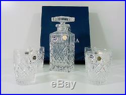 Vintage Czechoslovakia Bohemia Crystal Whiskey Set of Six Glasses Decanter