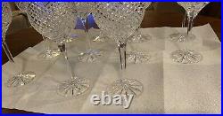 Vintage Deep Cut Crystal Wine Glasses SET of (11) Elegant Goblets