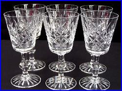 Vintage Edinburgh Crystal Lomond' White Wine Glass 6 Pc Set Scotland 5.5T EUC