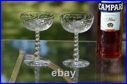 Vintage Etched CRYSTAL Cocktail Glasses, Set of 4, Vintage Champagne Coupes