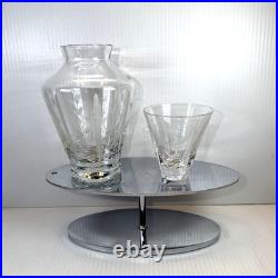 Vintage Faberge Printemps Crystal Night Carafe Set with Floral Pattern New