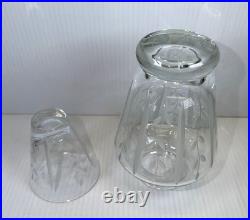 Vintage Faberge Printemps Crystal Night Carafe Set with Floral Pattern New