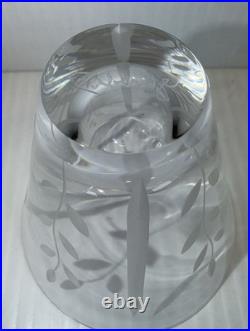 Vintage Faberge Printemps Crystal Night Carafe Set with Floral Pattern New