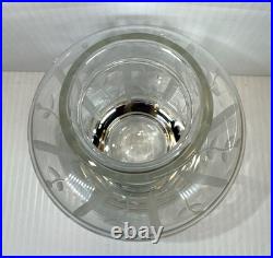 Vintage Faberge Printemps Crystal Night Carafe Set with Floral Pattern New