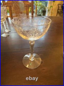 Vintage Fosteria Crystal Champagne Goblets Set Of 8