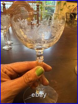 Vintage Fosteria Crystal Champagne Goblets Set Of 8