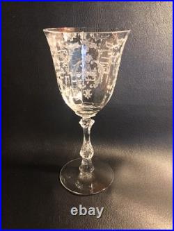 Vintage Fostoria Crystal NAVARRE Set of 6 Etched Water Goblets 7 5/8 Vintage Fostoria Crystal NAVARRE Set of 6 Etched Water Goblets 7 5/8