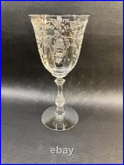 Vintage Fostoria Crystal NAVARRE Set of 6 Etched Water Goblets 7 5/8 Vintage Fostoria Crystal NAVARRE Set of 6 Etched Water Goblets 7 5/8