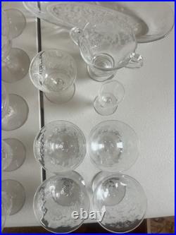 Vintage Fostoria Navarre Crystal Glassware 43-Piece Etched Set -Elegant & Rare