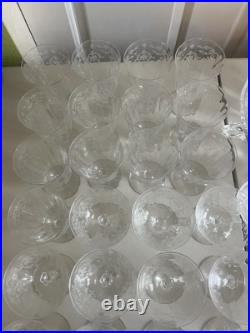 Vintage Fostoria Navarre Crystal Glassware 43-Piece Etched Set -Elegant & Rare