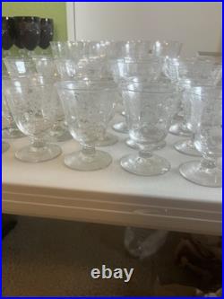 Vintage Fostoria Navarre Crystal Glassware 43-Piece Etched Set -Elegant & Rare