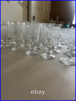 Vintage Fostoria Navarre Crystal Glassware 43-Piece Etched Set -Elegant & Rare